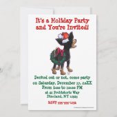 Starry Night Festive Chihuhua in Weihnachtsmannmüt Einladung (Rückseite)