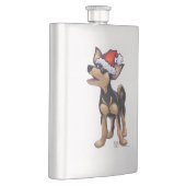 Starry Night Festive Chihuhua in Weihnachtsmannmüt Flachmann (Rechts)