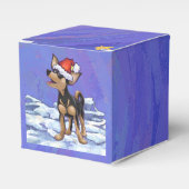 Starry Night Festive Chihuhua in Weihnachtsmannmüt Geschenkschachtel (Vorderseite)