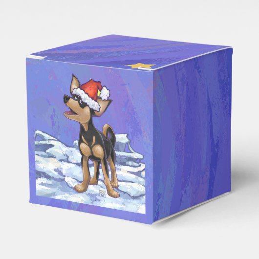 Starry Night Festive Chihuhua in Weihnachtsmannmüt Geschenkschachtel (Vorderseite)