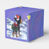 Starry Night Festive Chihuhua in Weihnachtsmannmüt Geschenkschachtel (Rückseite)