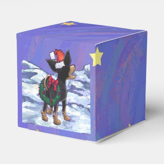 Starry Night Festive Chihuhua in Weihnachtsmannmüt Geschenkschachtel (Rückseite)