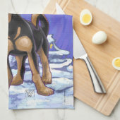 Starry Night Festive Chihuhua in Weihnachtsmannmüt Handtuch (Viertel Falte)