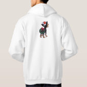 Starry Night Festive Chihuhua in Weihnachtsmannmüt Hoodie (Rückseite)