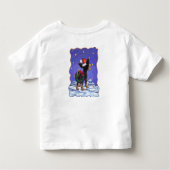 Starry Night Festive Chihuhua in Weihnachtsmannmüt Kleinkind T-shirt (Rückseite)