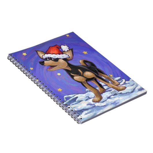 Starry Night Festive Chihuhua in Weihnachtsmannmüt Notizblock (Rechte Seite)