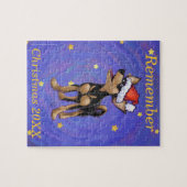 Starry Night Festive Chihuhua in Weihnachtsmannmüt Puzzle (Horizontal)