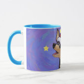 Starry Night Festive Chihuhua in Weihnachtsmannmüt Tasse (Links)