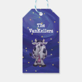 Starry Night Festive Cow Geschenktasten Geschenkanhänger (Rückseite)