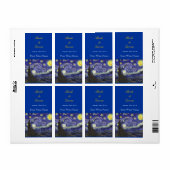 Starry Night Fine Art Hochzeitsweinetiketten (Vorne)
