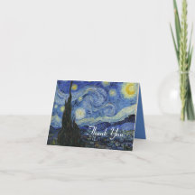 Starry Night Fine Art Vielen Dank Note Card