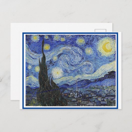 Starry Night, Fine Art von Van Gogh, Postkarte (Vorne/Hinten)