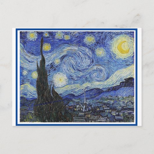 Starry Night, Fine Art von Van Gogh, Postkarte (Vorderseite)