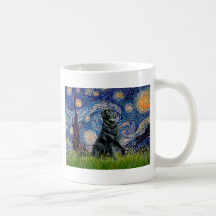 Starry Night - Flachbeschichteter Retriever 2 Kaffeetasse