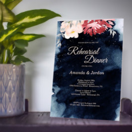 Starry Night Floral Probe Dinner Einladung