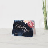 Starry Night Floral Wedding Danke Karte (Vorderseite)