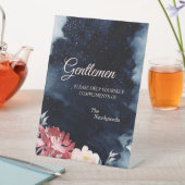 Starry Night Floral Wedding Gentlemen Badezimmer Sockelschild (In Situ)