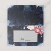Starry Night Floral Wedding Platzkarte Zelt (Außenseite Aufgefaltet)
