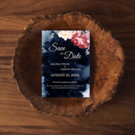 Starry Night Floral Wedding Save the Date