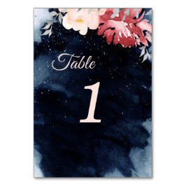 Starry Night Floral Wedding Tischnummern unterzeic