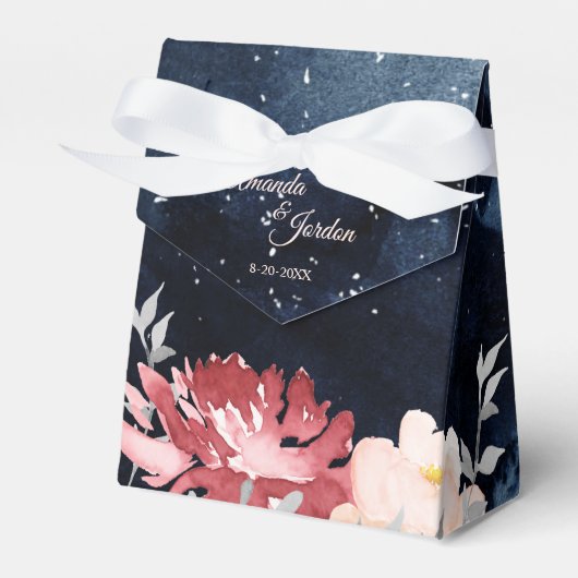 Starry Night Floral Wedding Zent Favor Box Geschenkschachtel (Vorderseite)