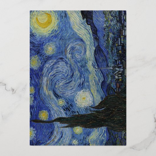Starry Night Folien Feiertagskarte (Vorderseite)