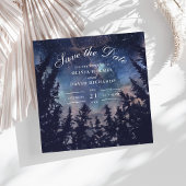 Starry Night Forest Save the Date Card