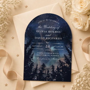 Starry Night Forest Wedding Arch Form Einladung