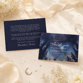 Starry Night Forest Wedding Dankeskarte