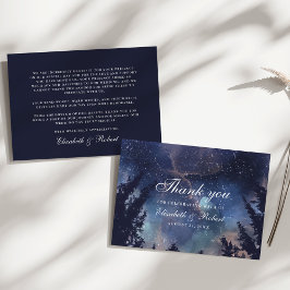 Starry Night Forest Wedding Dankeskarte