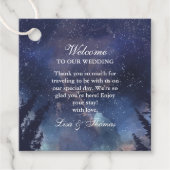 Starry Night Forest Wedding Geschenkanhänger (Vorderseite)
