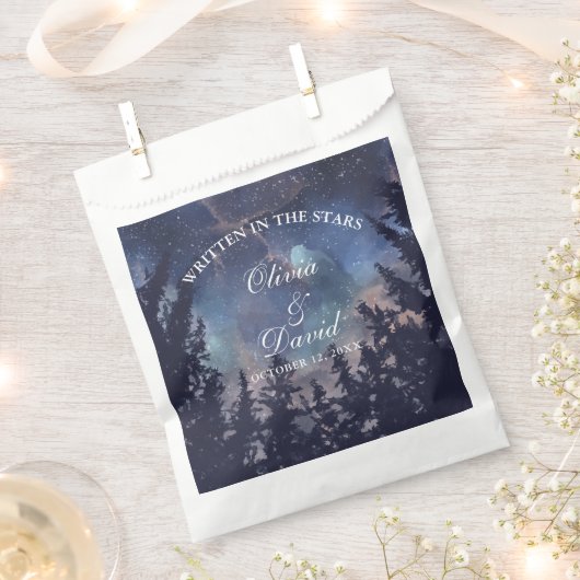 Starry Night Forest Wedding Geschenktütchen (Ausgeschnitten)