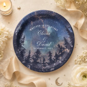 Starry Night Forest Wedding Pappteller