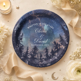 Starry Night Forest Wedding Pappteller