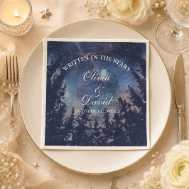 Starry Night Forest Wedding Serviette
