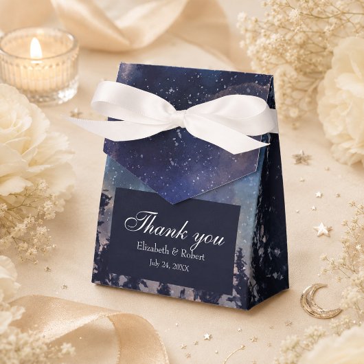Starry Night Forest Wedding Vielen Dank Geschenkschachtel