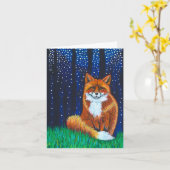 Starry Night Fox Karte (Gelbe Blume)