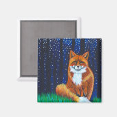 Starry Night Fox Magnet (Vorderseite/Rückseite)