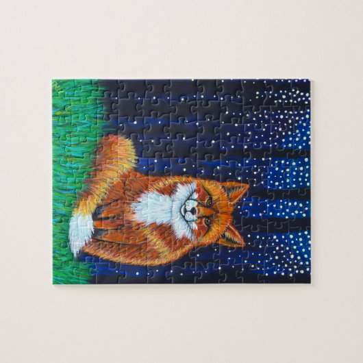 Starry Night Fox Puzzle (Horizontal)