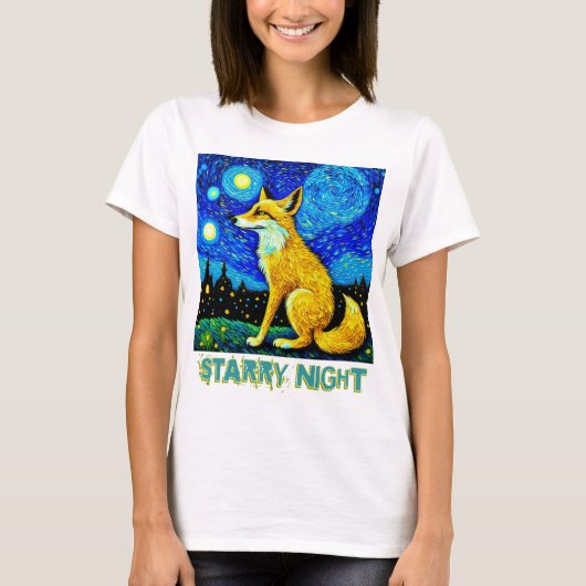 Starry Night Fox T-Shirt (Vorderseite)