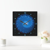 Starry Night Fractal Wall Clock Quadratische Wanduhr (Zuhause)