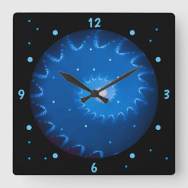 Starry Night Fractal Wall Clock Quadratische Wanduhr