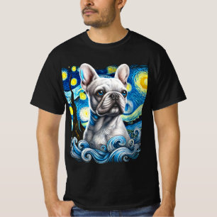 Starry Night French Bulldog T - Shirt - Artistic D