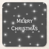 Starry Night Frohe Weihnachten Rechteckiger Pappuntersetzer (Vorderseite)