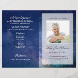 Starry Night Funerary Program In Love Memory Flyer