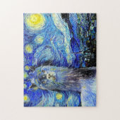 Starry Night Funny Alpaca Landschaft Parody Puzzle (Vertikal)