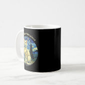 Starry Night Funny Cat The Meowsterece Van Gogh Hu Kaffeetasse (Vorderseite Links)