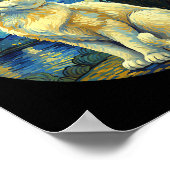 Starry Night Funny Cat The Meowsterece Van Gogh Hu Poster (Ecke)