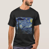 Starry Night Funny Van Gogh Gemälde UFO Alien Abd T-Shirt (Vorderseite)