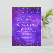 Starry Night Galaxy Junggeselinnen-Abschied Einlad Einladung (Stehend Vorderseite)